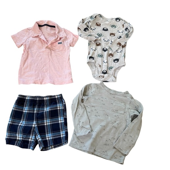 Bundle 24M Baby Boy 8 PC Set Lot Denim Jeans Shorts Bodysuit Long Sleeve - Picture 2 of 8